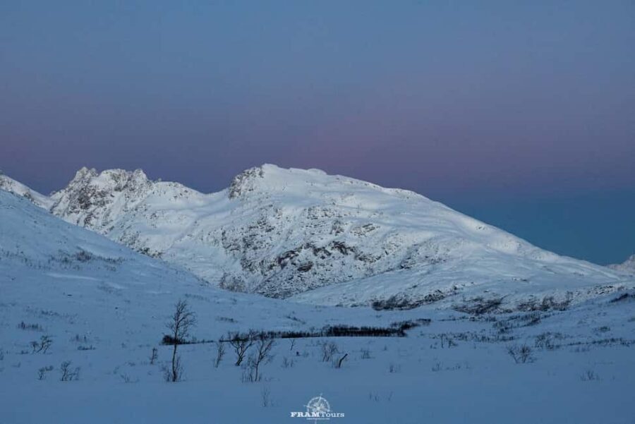 Arctic hike on Kvaløya Island with drinks and snacks - The snowshoe hike on Kvaløya: routes chosen for weather and the group