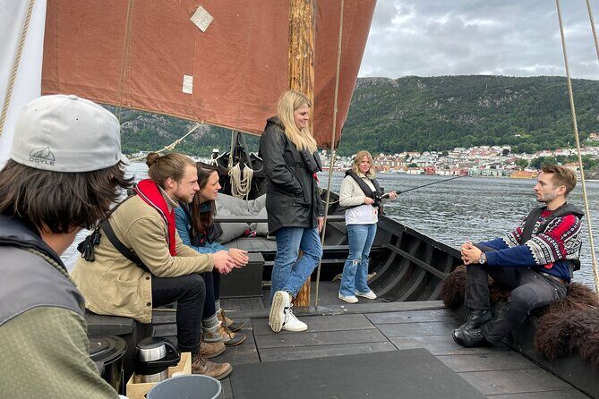 Bergen Fjord Experience Aboard Viking-style Ship - Sail Hoisting, Steering, and the Hands-On Parts