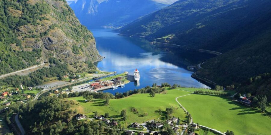 Bergen: Hardangerfjord, Voss Gondola & 3 Great Waterfalls - Hardangerfjord shoreline drive: fruit farms, small ports, and one long view