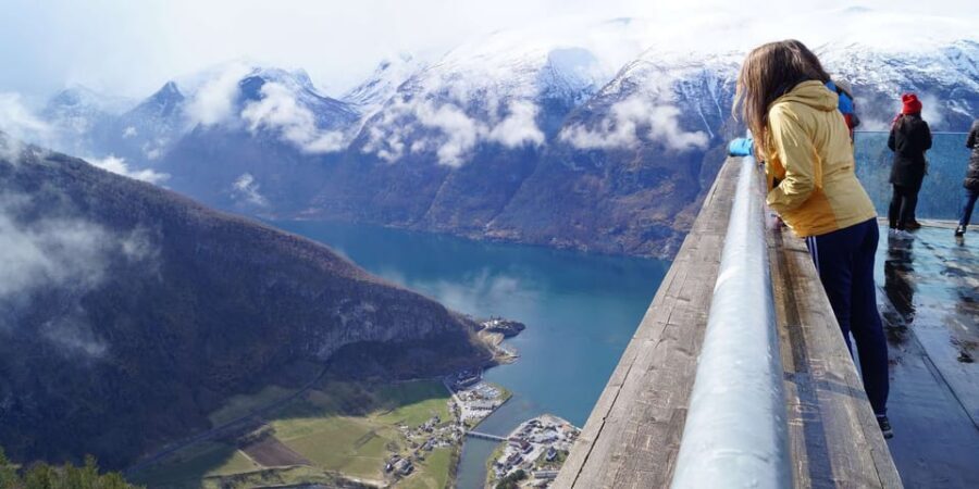 Bergen: Nærøyfjorden, Flåm, and Stegastein Guided Bus Tour - Stegastein viewpoint: the cliffside photo stop that delivers