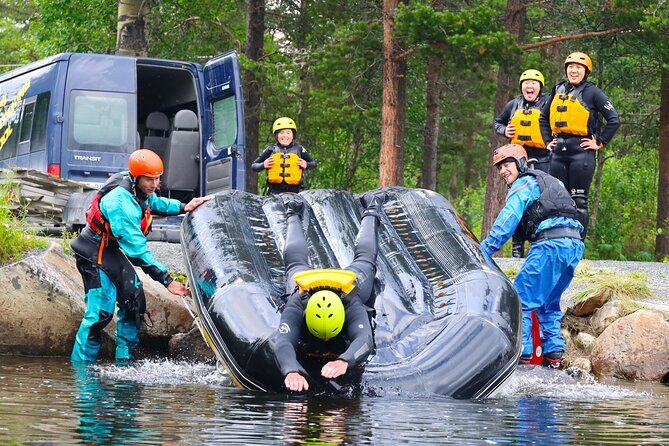 Child Appropriate Family Rafting in Dagali near Geilo, Norway - After the rapids: hot shower, snack, and optional photo buys