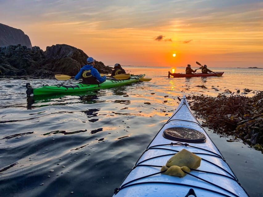 Eggum: Lofoten Islands Midnight Sun Kayak Tour - The 3-hour flow: paddling open ocean, then moving between small islands