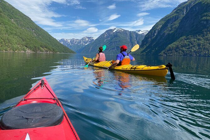 Fjord paddle in Hellesylt - Half Day Kayaking Tour - Hellesylt fjord paddling feels calmer than the big-name stops