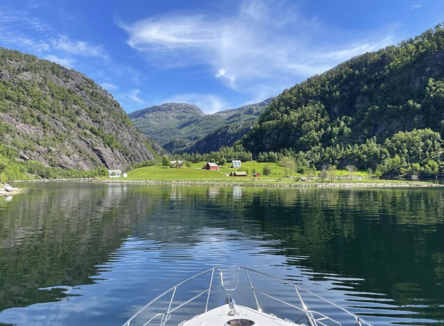 From Bergen: Modalen Private Fjord Cruise with Waterfalls - Onboard comfort: snacks, wine, and the option to steer