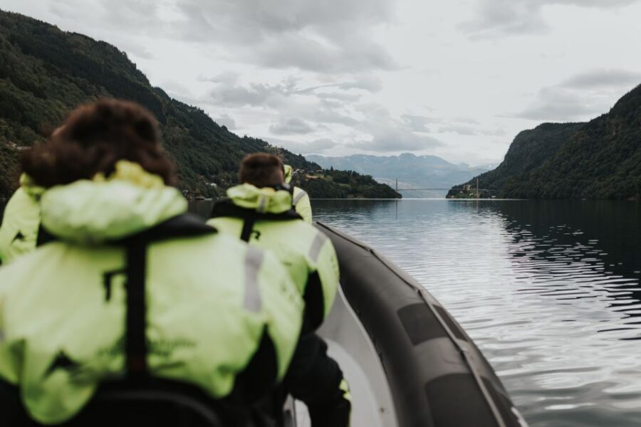 From Norheimsund: Hardangerfjord & Fyksesund RIB Fjord Tour - The main event: entering Fyksesund and stopping near Botnen