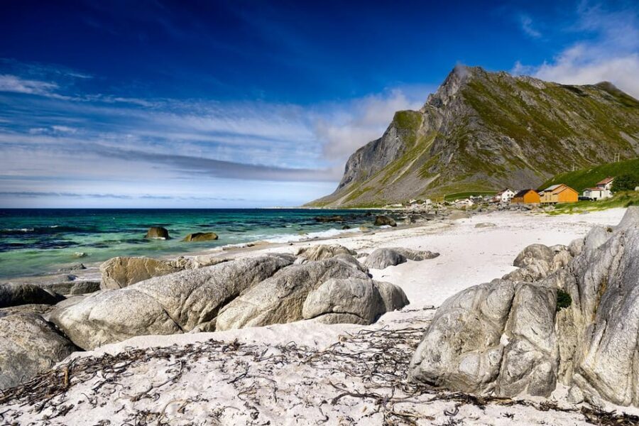 From Svolvær: Reine & Å Lofoten West Island Full Day Tour - Sakrisøya Island: yellow fishermen cabins and a working coastline