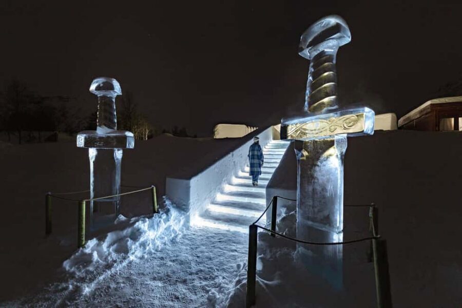 From Tromsø: Ice Domes Snow Park and Wilderness Experience - Tandem skiing at the camp: the fun “try something new” moment
