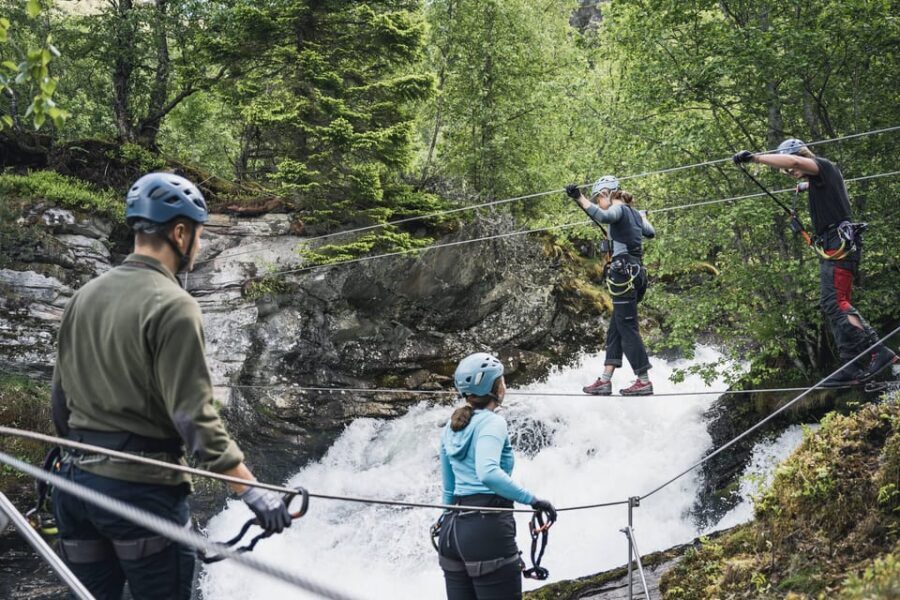 Geiranger: Zipline Park Experience - Dynamite Waterfall: the spray-and-accomplishment finish