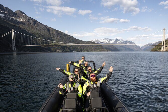 Hardangerfjord Ultimate RIB adventure from Ulvik - The Hardanger Bridge stop: the big engineering moment in 5 minutes