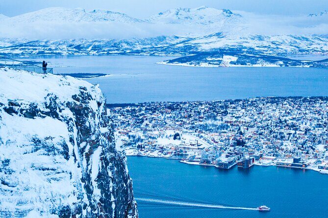 Highway to Heaven - Aurora Cable Car Transfer in Tromsø - The drive through Tromsø: city lights, Breisundet, and an Arctic Cathedral pass