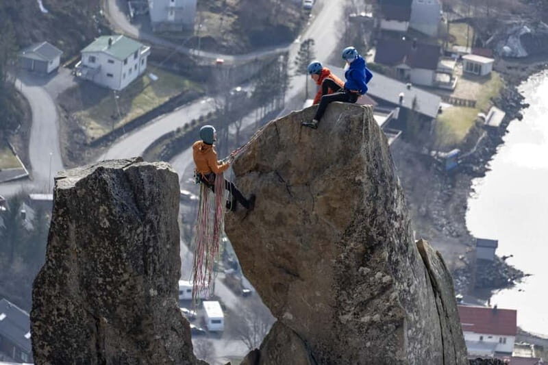 Lofoten: Climb Svolværgeita with a certified tour guide and experience the adventure! - Summit time: fjord views and the Svolvær perspective