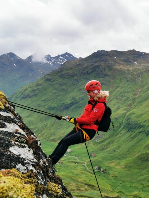 Lofoten: Full Day Combo tour, (kayaking and rappelling) - The Short Mountain Hike: Stairs Up, Big View Reward