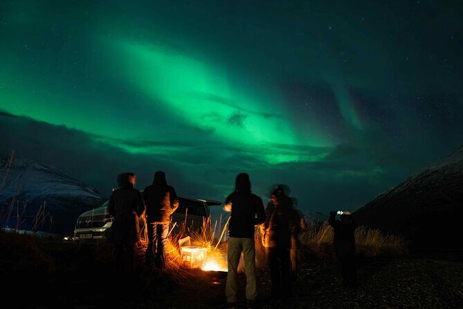 Northern Lights Tour with small group of 8 people - The evening flow: Tromsø pickup, fjord photo moments, and the bonfire sky spot