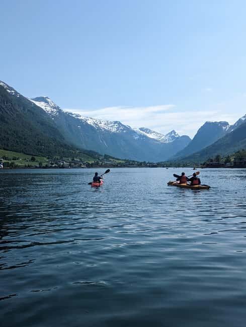Olden: Fjord Kayaking + Drysuit & Safety Boat - Meeting in Olden port: where the day starts (and how not to stress)