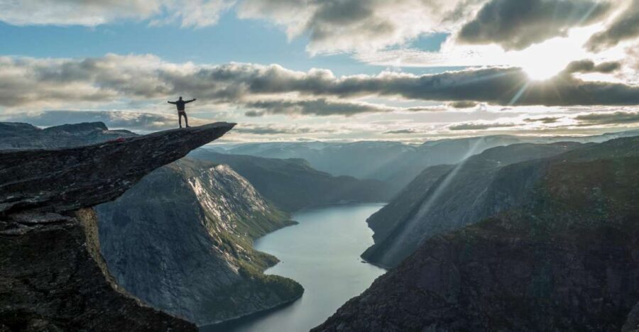 Overnight: Trolltunga Via Ferrata Sky Ladder Glamping - Trolltunga at sunset feels calmer than the usual viewpoint rush