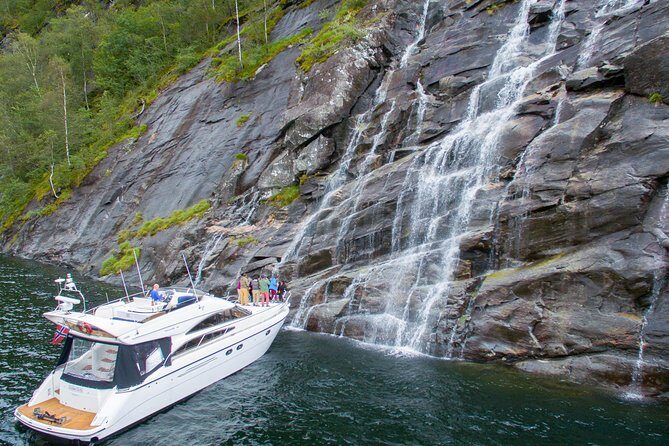 Private Fjord and waterfalls cruise to Modal- Mostraumen - From Strandkaien Out to Bryggen’s Seven-Mountain Backdrop