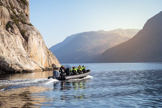 Rib adventure in the Lysefjord with boat house visit - What to expect from the timing and group setup