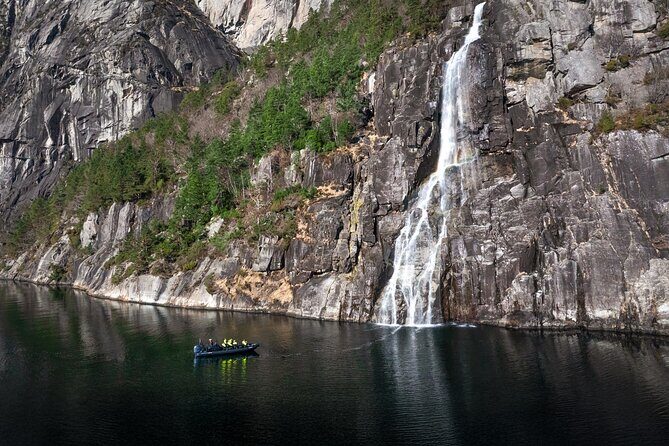 Rib adventure in the Lysefjord with boat house visit - Strandkaien 34 and the boathouse stop: a strong opener