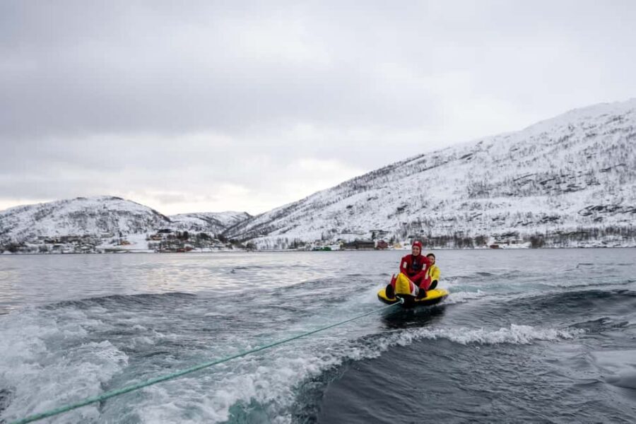 Tromsø: Banana Tube Ride with Arctic Floating - One Hour on the Banana Tube: Speed, Splash, and Mountain Views