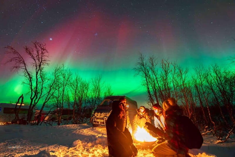 Tromsø: Northern Lights Safari with Expert Guides and Photos - Arctic Camp Break: Thermal Suits, Hot Drinks, and a Cozy Wait